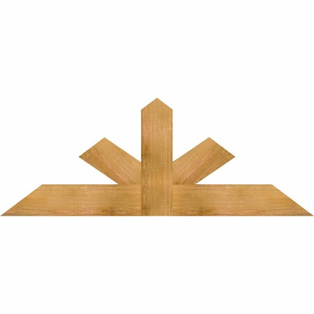 Ekena Millwork Saratoga Rough Sawn Timber Gable Bracket, Western Red Cedar, 60"W x 22"H x 2"D x 6"F, 9/12 Pitch GBW060X22X0206SAR00RWR